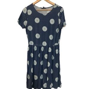 Modcloth Navy and White Floral Mini Dress